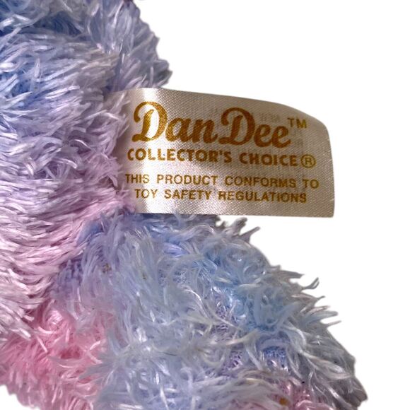 Dandee Plush Teddy Bear Pink Blue Purple With Sheer Bow - Picture 7 of 13